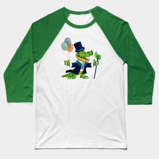 Crocodile and Chameleon Party Time Baseball T-Shirt